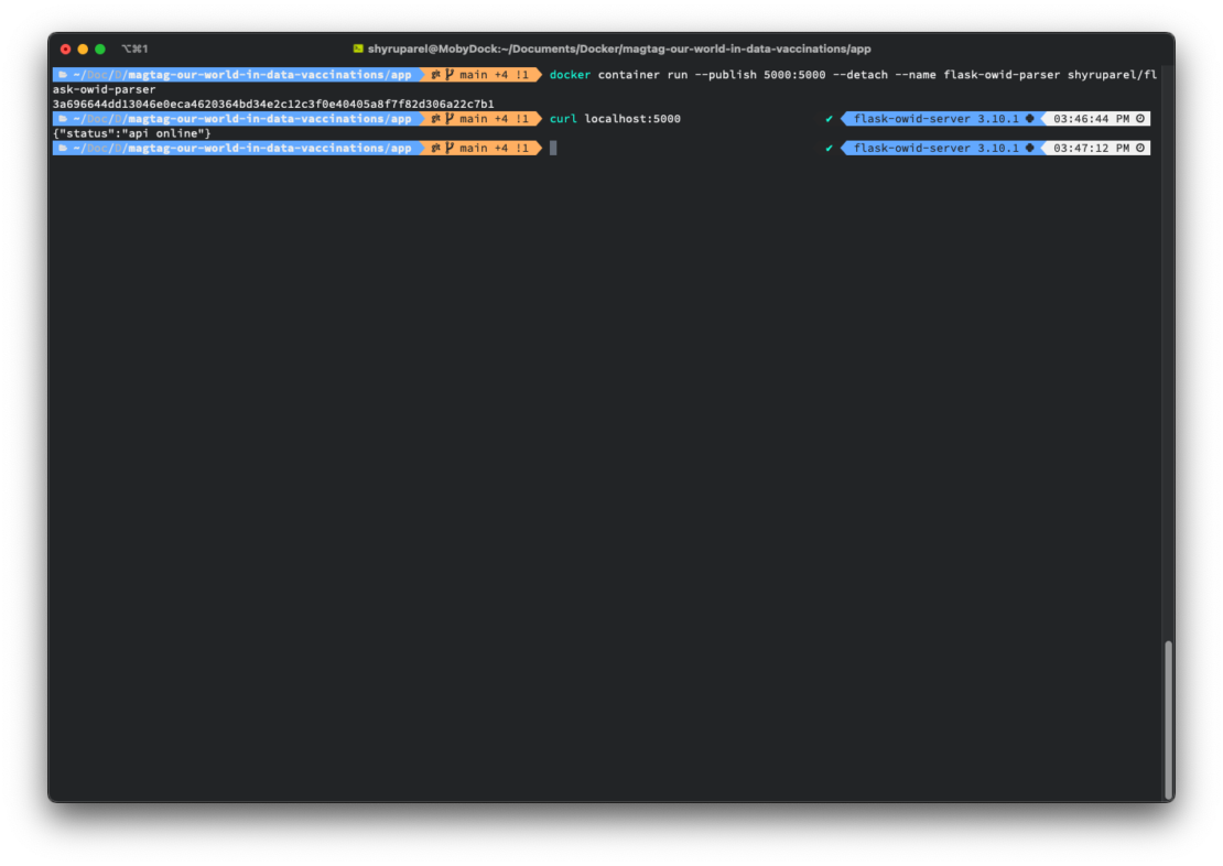 Global Vaccination Rates Docker Screen Shot