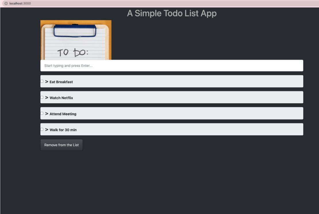 a simple to do list app