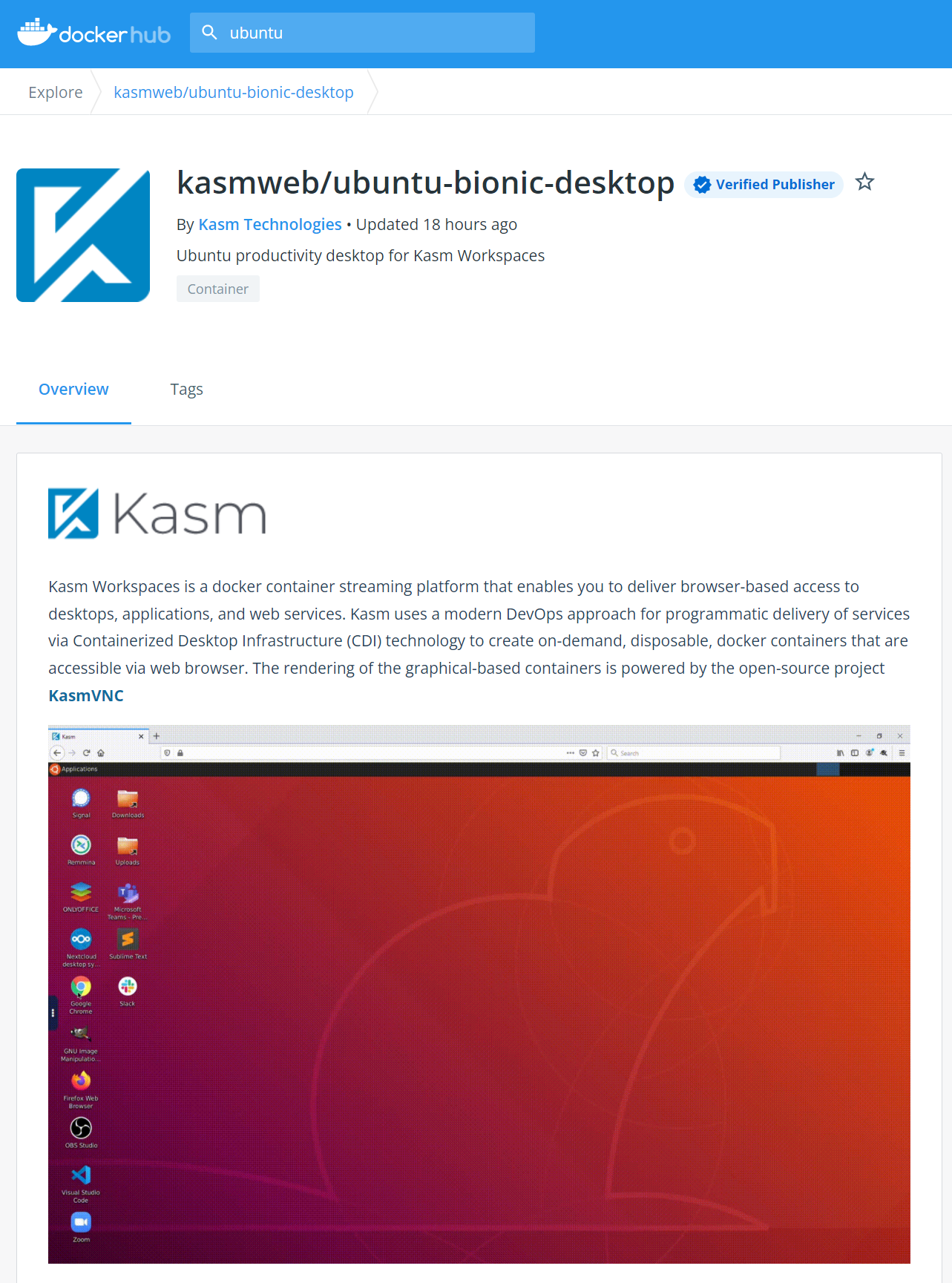 Kasm on Docker Hub