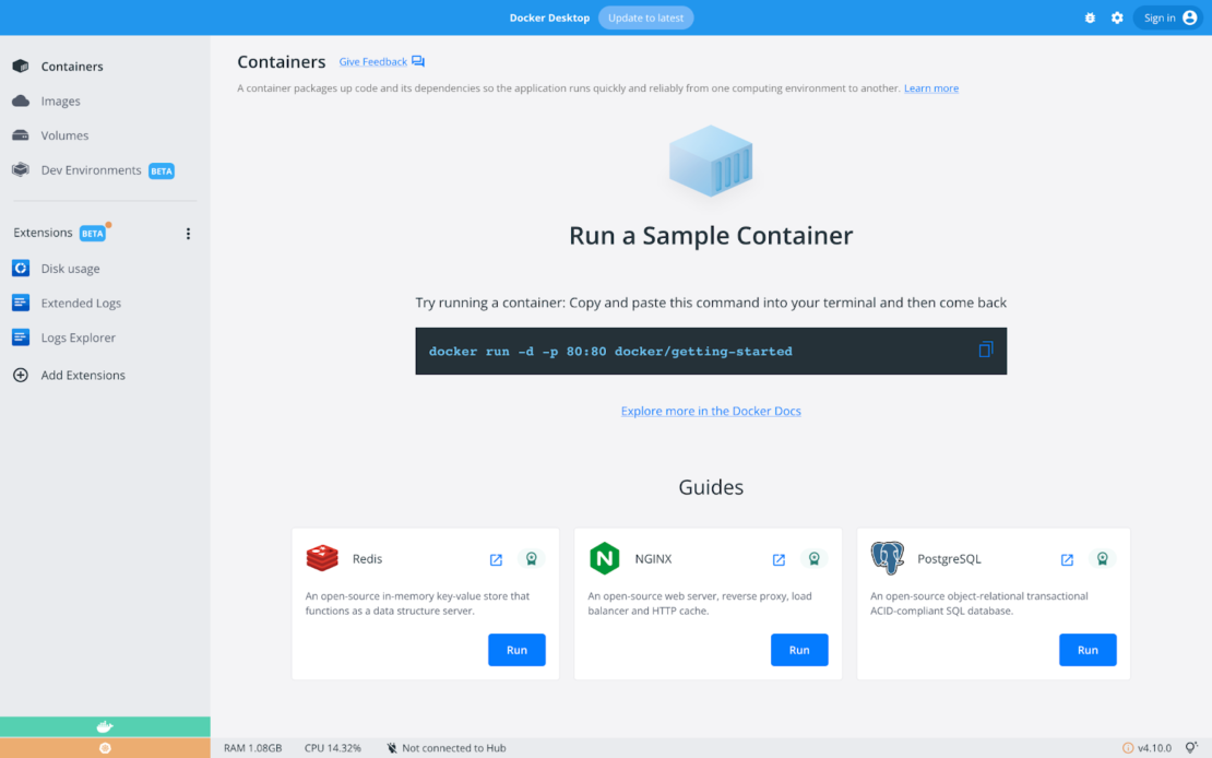 Run A Sample Container