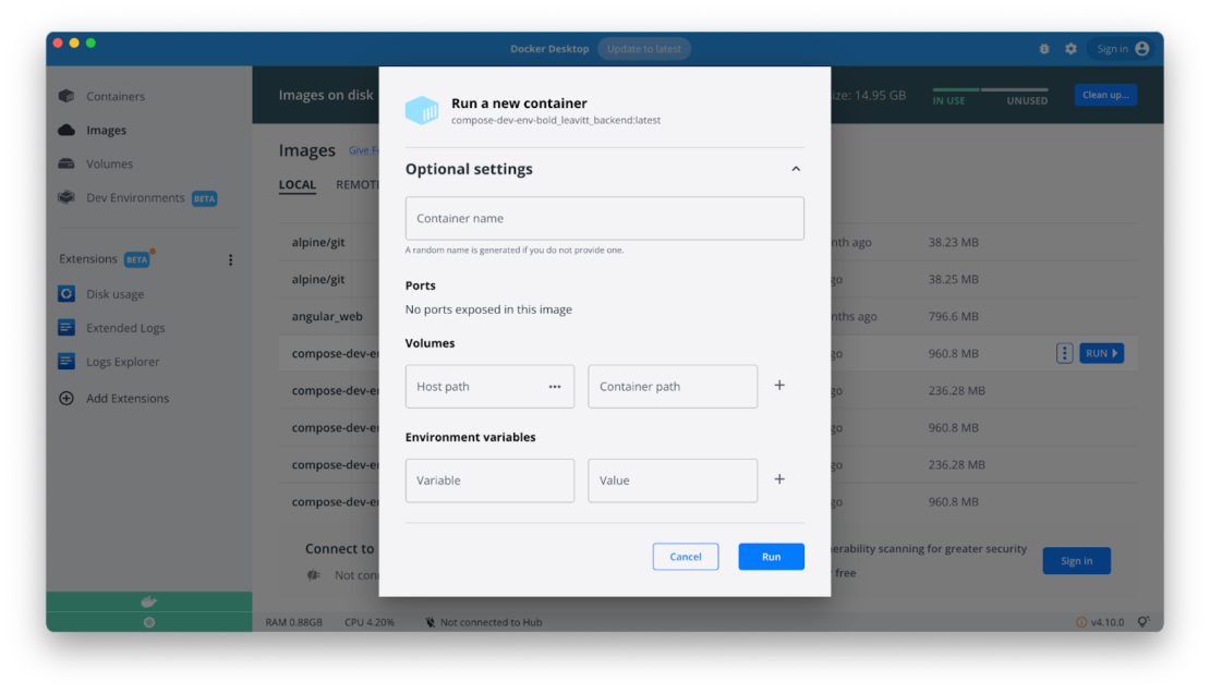 Adding Environment Variables Extensions