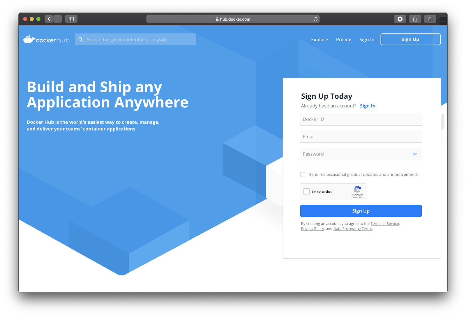 in the cloud docker hub 1