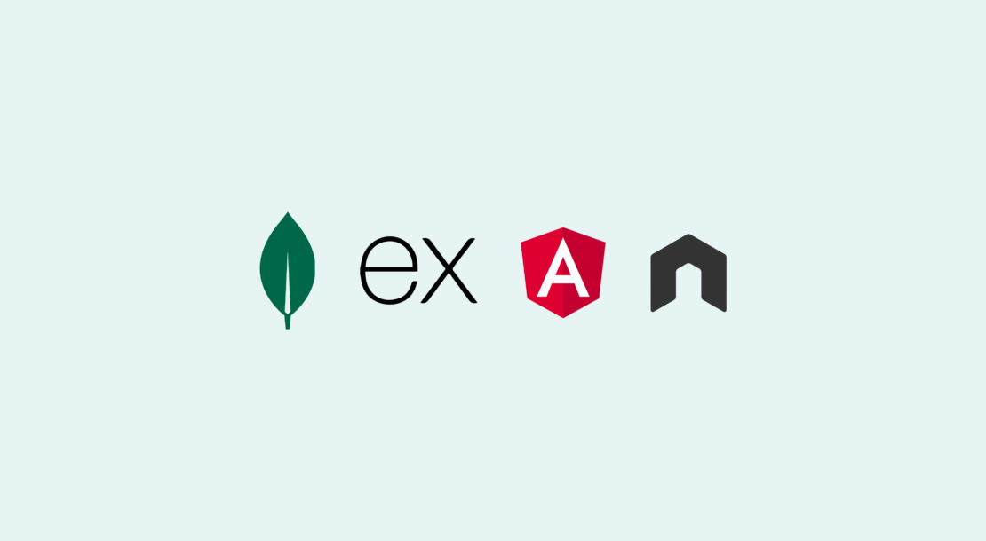 MEAN stack logos for MongoDB, Express.js, Angular, and Node.js