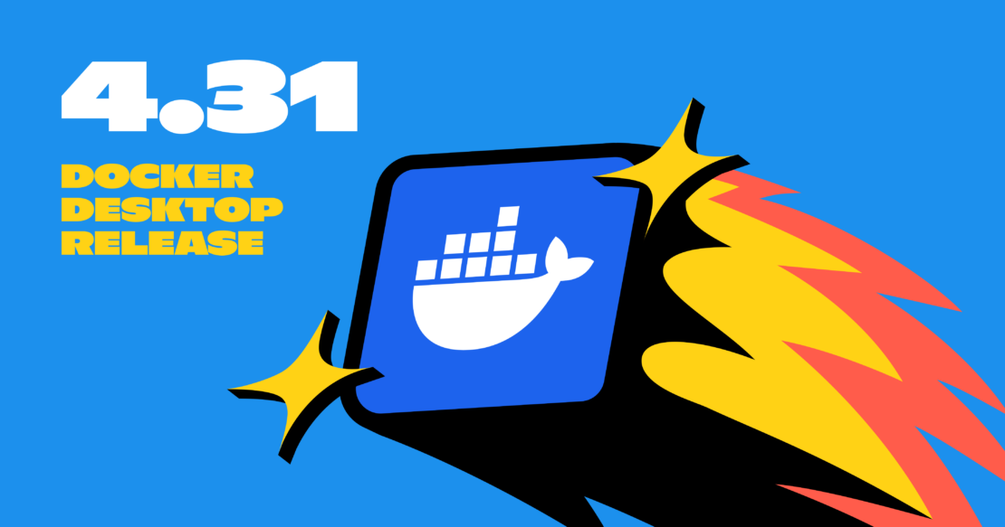 Banner illustration for Docker Desktop 4.31 release