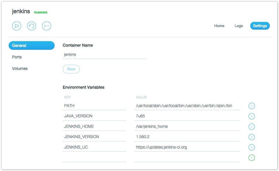 Container advanced properties