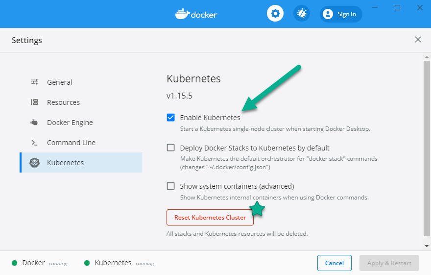 KubernetesセットアップDockerデスクトップ