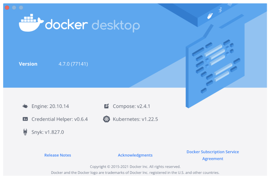 Docker Desktop バージョン . 4.7 大歓迎