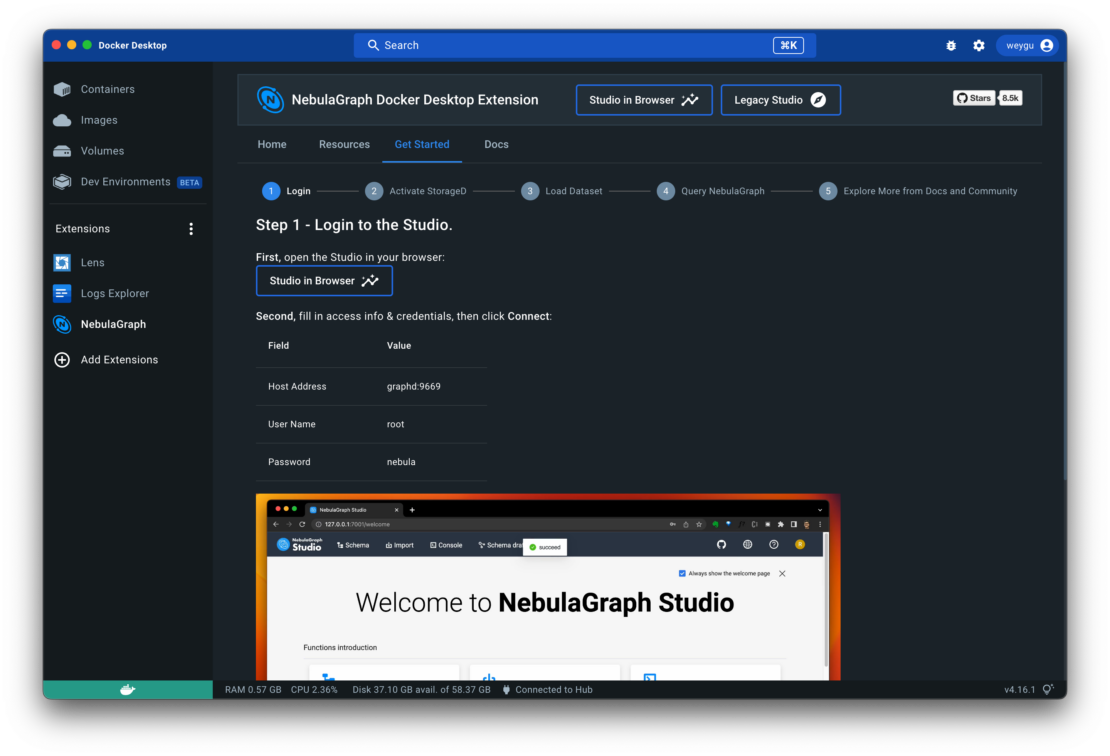 NebularGraph拡張機能Dockerセットアップ