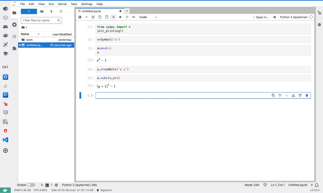 サンプルの iPython ノートブックのスクリーンショット。