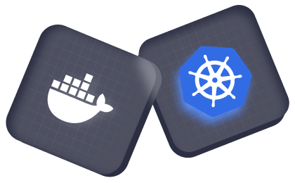 The Docker and Kubernetes logos side by side