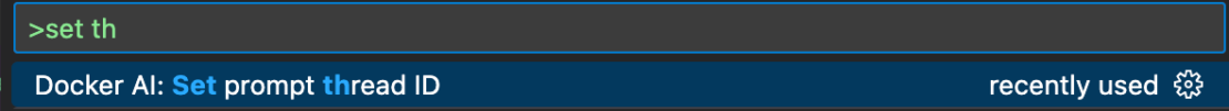 Screenshot of setting the prompt thread id.